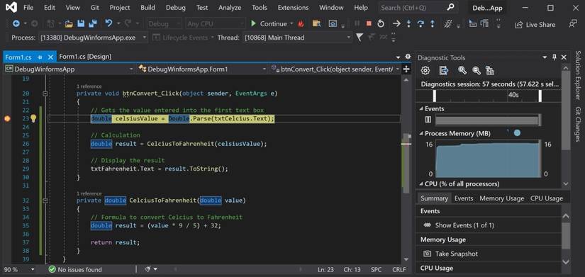 Winforms: The Basics of Debugging Using Visual Studio