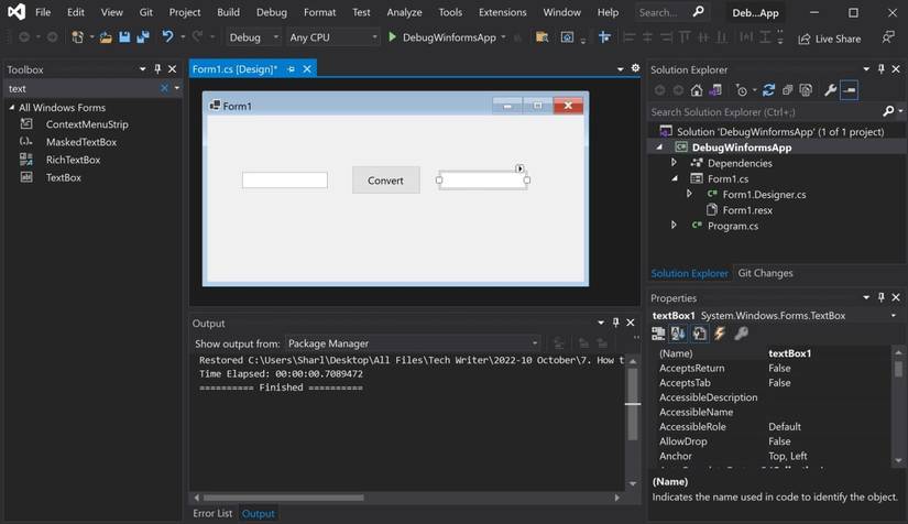 Winforms: The Basics of Debugging Using Visual Studio