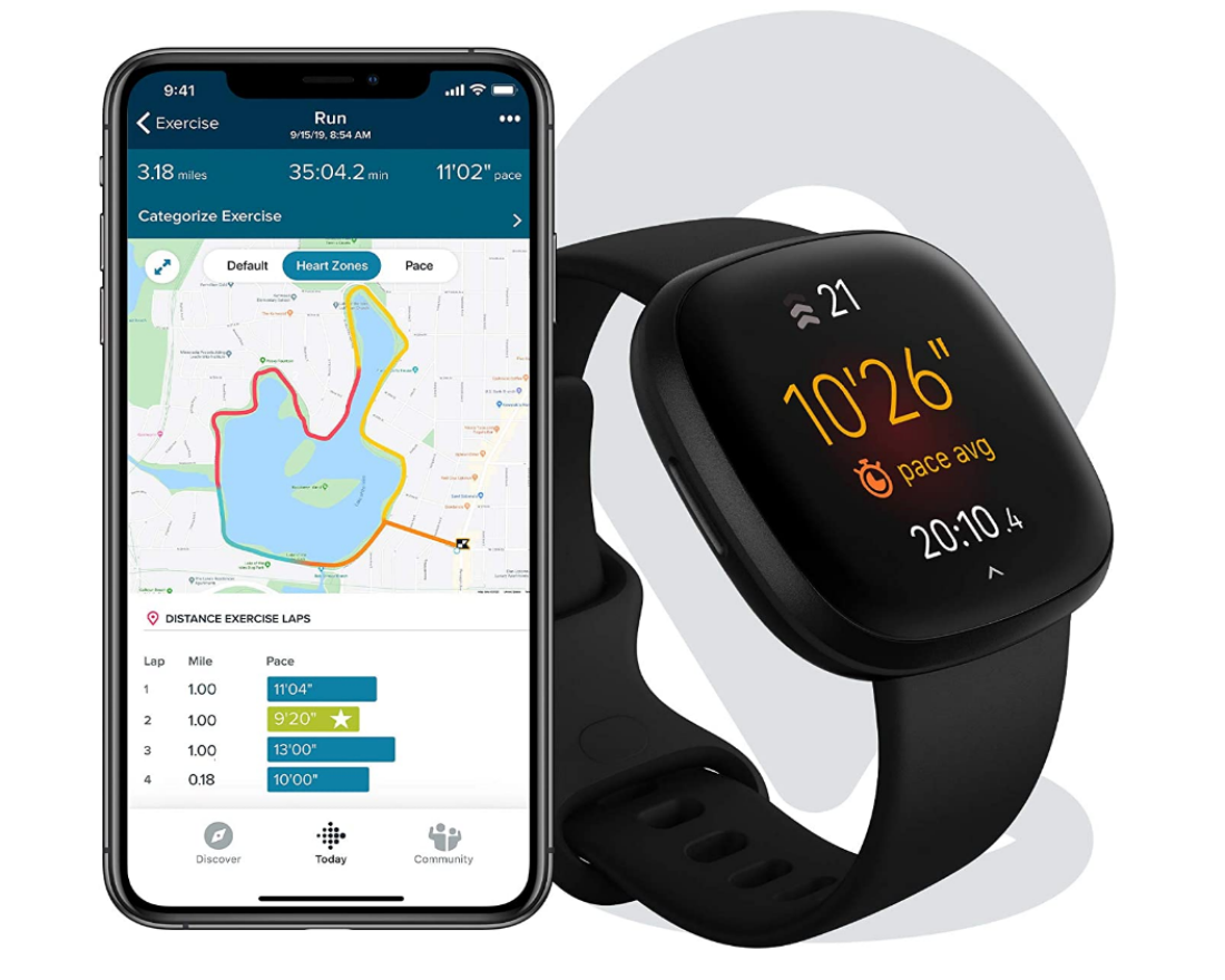 A shot displaying the GPS capabilities of the Fitbit Versa 3