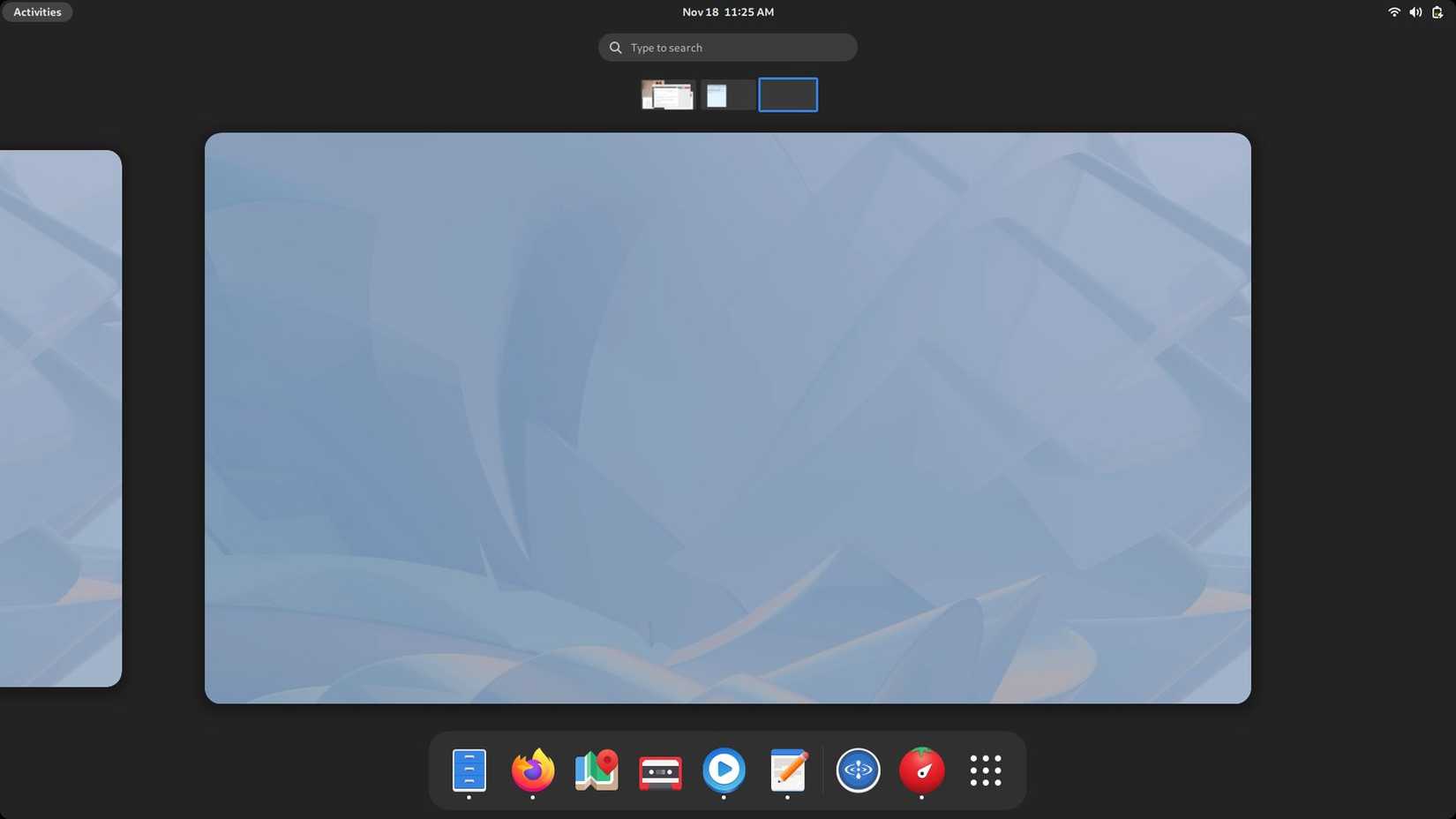GNOME's Activities Overview mode