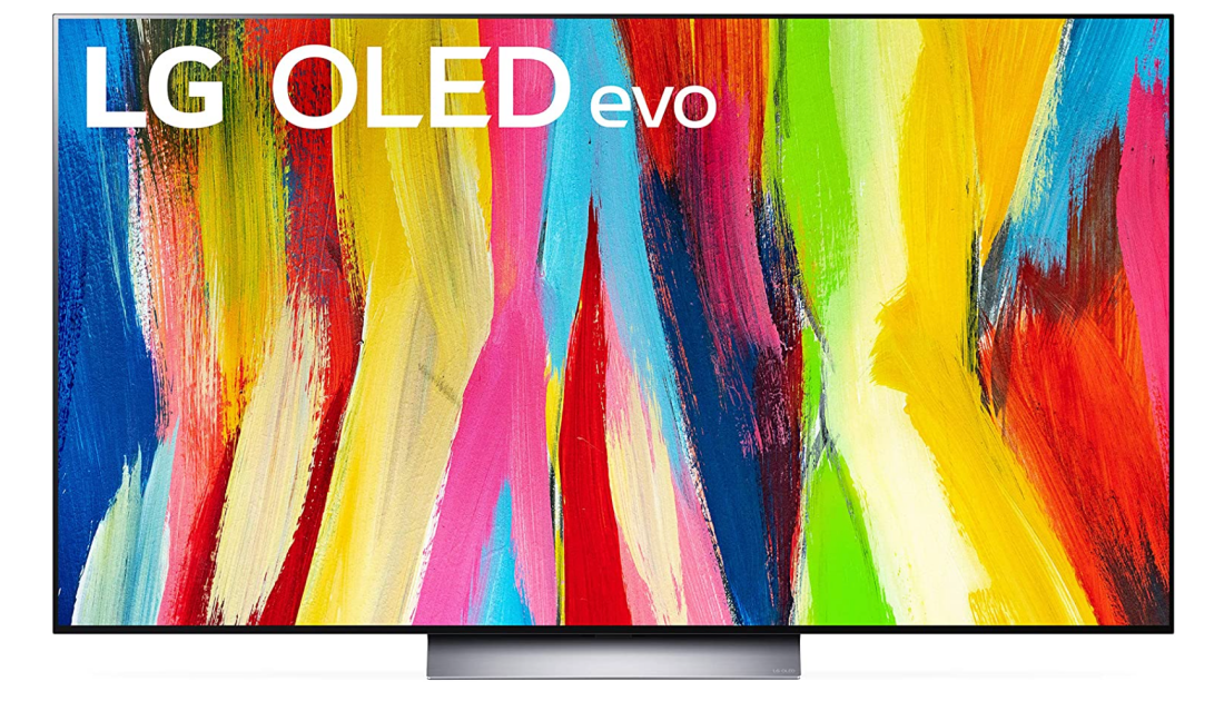 A full face shot of LG C2 evo OLED TV