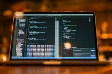 Laptop screen displaying code