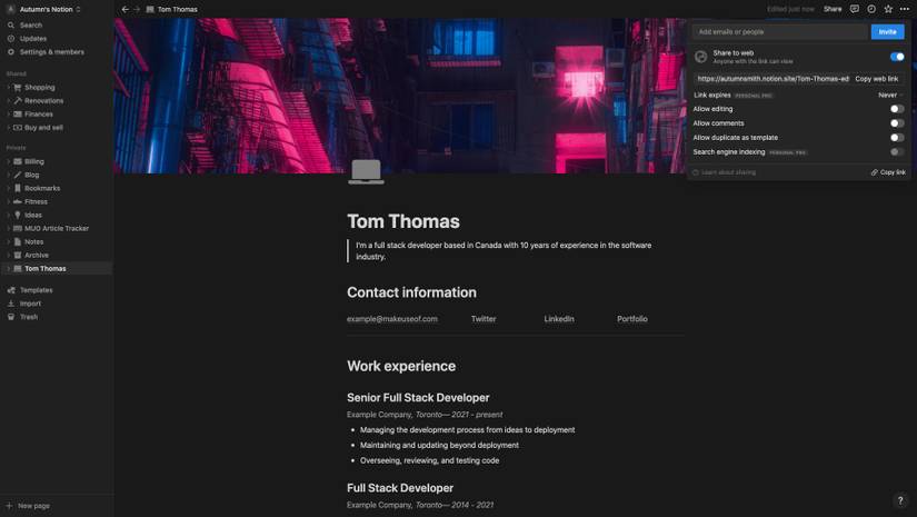 How to Make an Online Resume in Notion