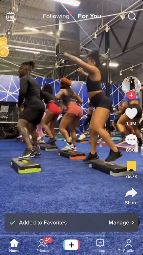 Adding TikTok video to favorites