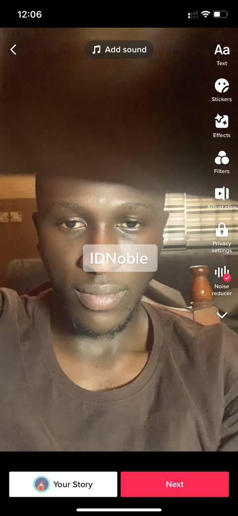 TikTok video edit menu