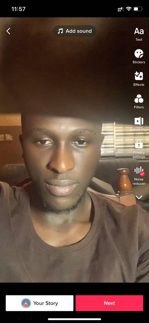 TikTok video editing menu
