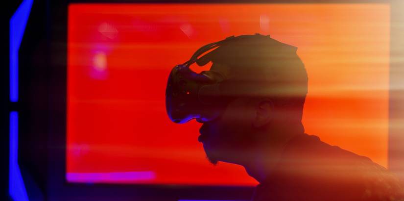 A man wearing a VR headset