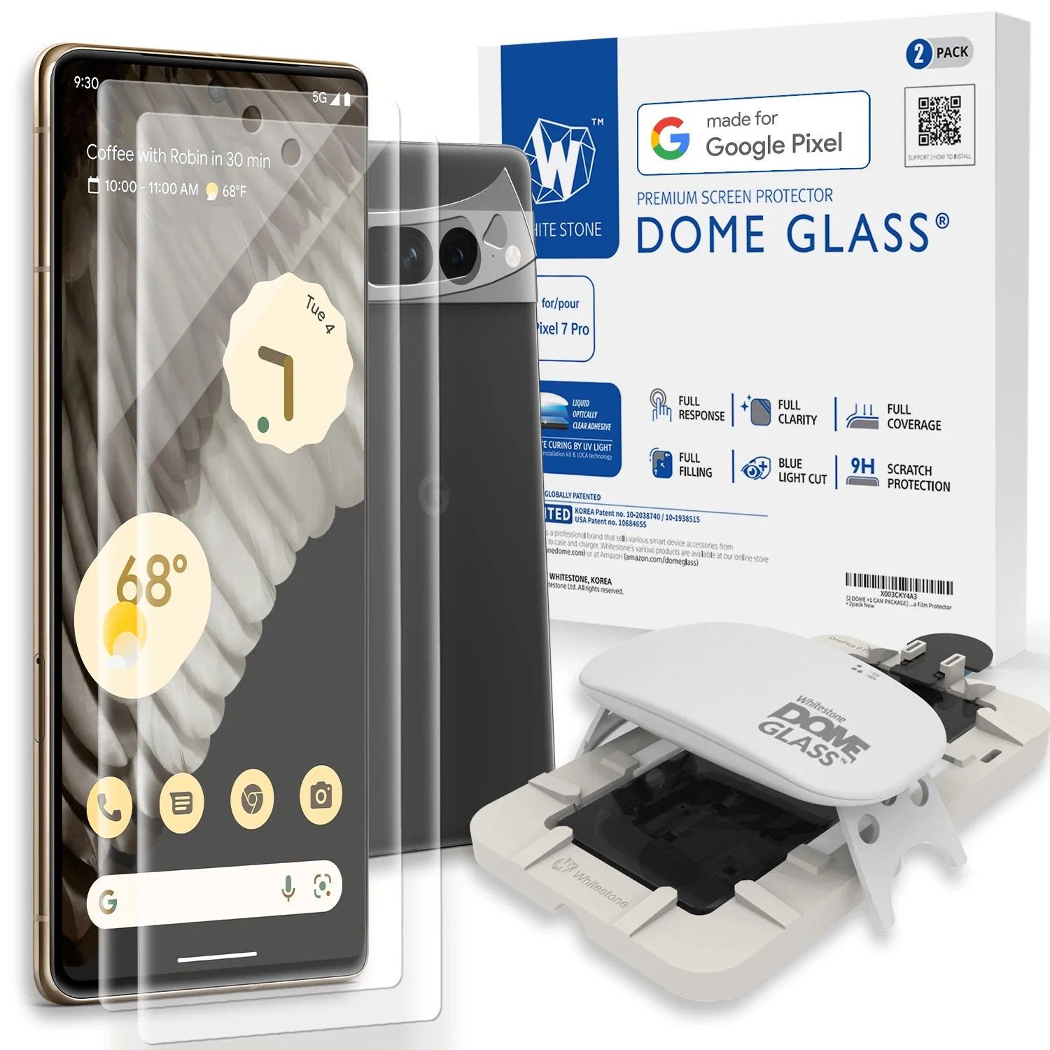 Whitestone Dome Glass Screen Protector for Pixel 7 Pro