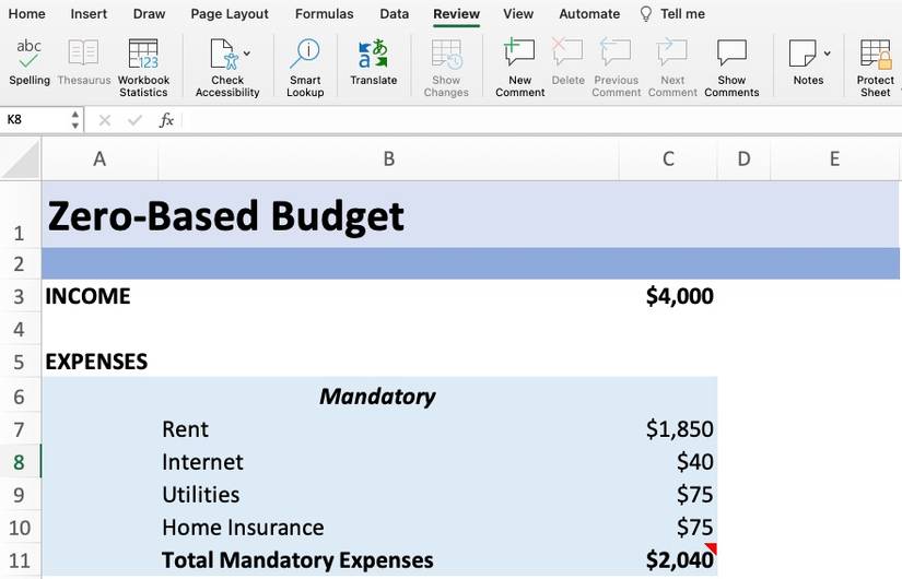 How to Make a Zero-Based Budget in Excel