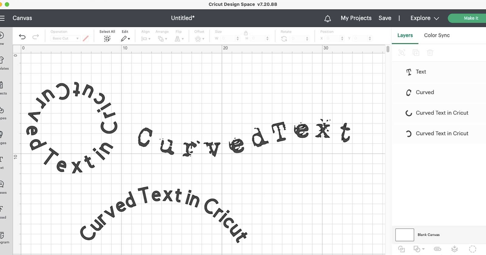 How to Curve Text in the Cricut App