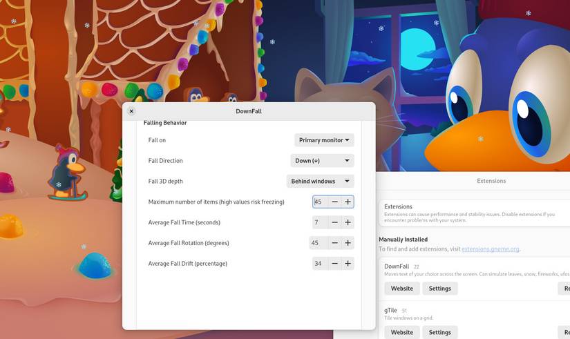 How to Create a Winter Wonderland on Linux With GNOME Extensions