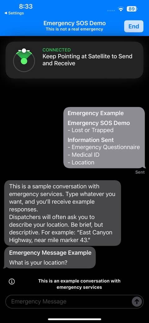 How to Demo Apple's Emergency SOS via Satellite on the iPhone 14