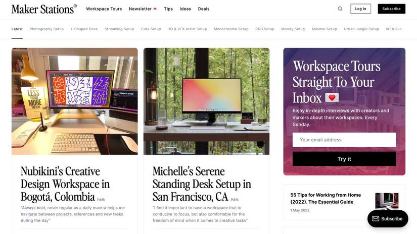 6 Workspace Setup Sites for a Productive Work From Home or Office Desk