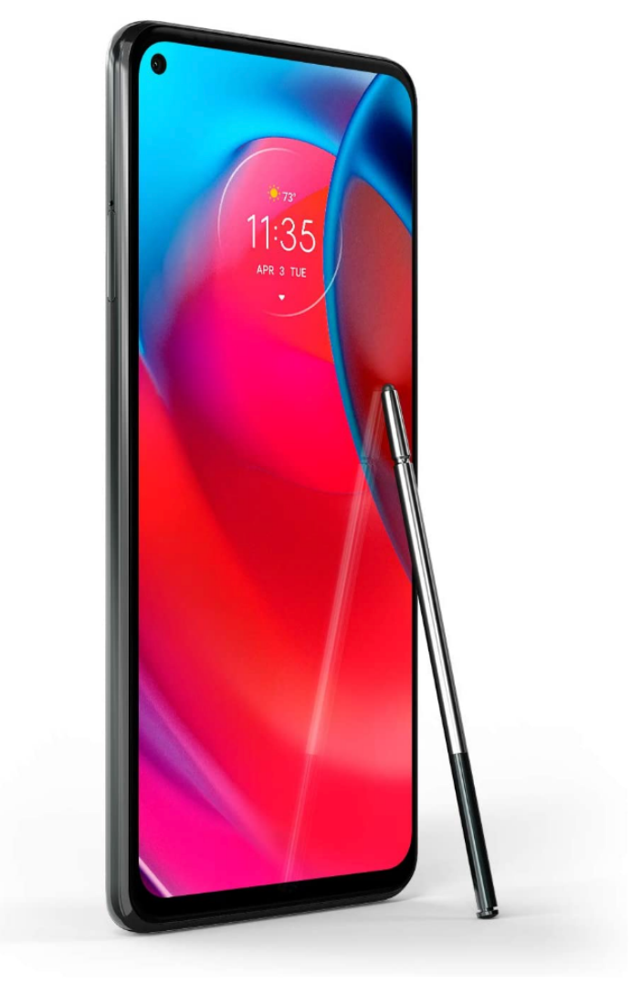 عکسی زاویه دار از Motorola Moto G Stylus 5G (2021) با قلم