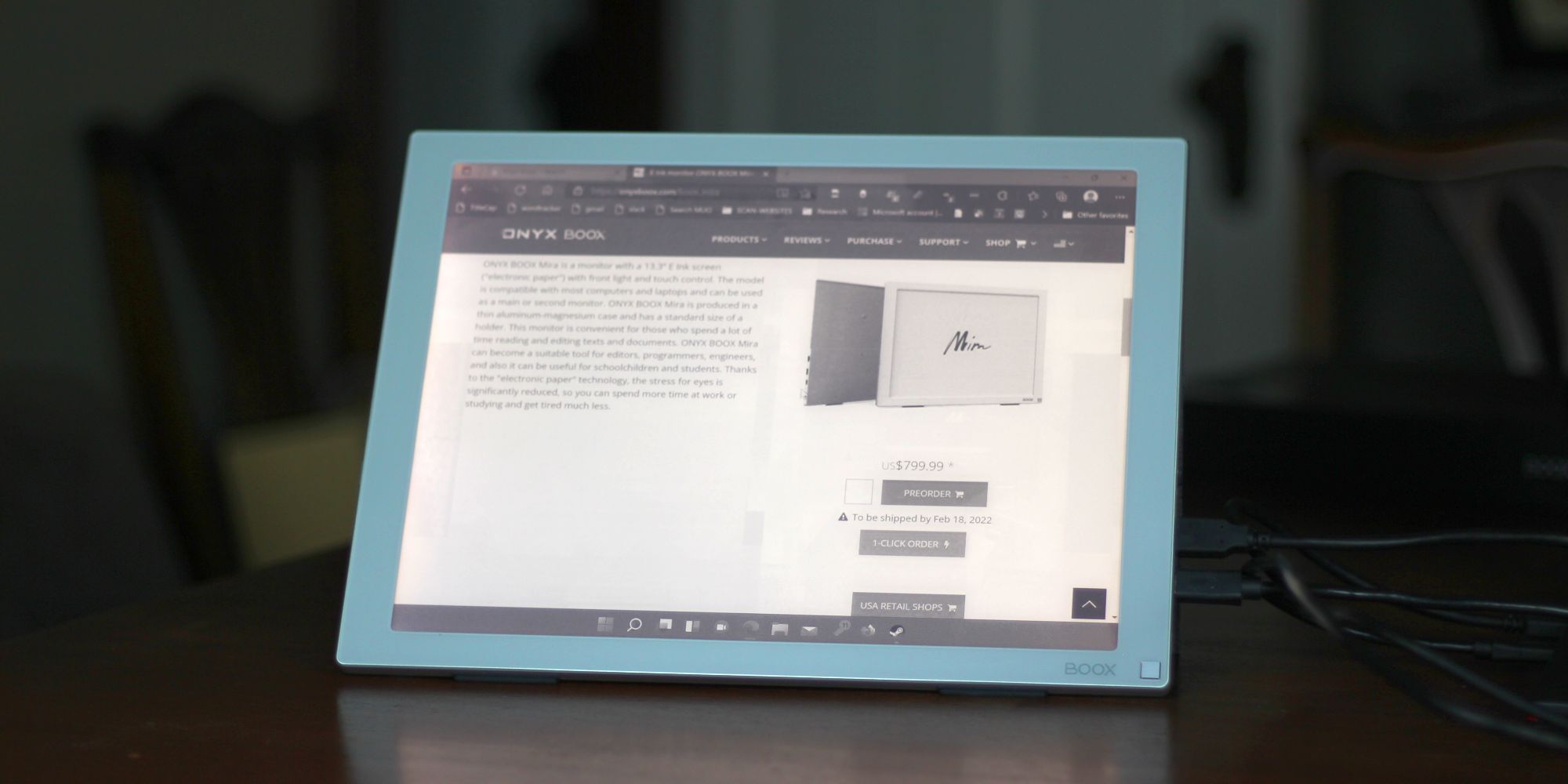 モバイル モニター　ディスプレイ　Mira BooK 目に優しいペーパーライクなモバイルモニター“BOOX Mira”は仕事にも