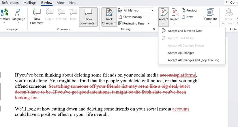 Editing In Word How to Use the Track Changes Tool in Microsoft Word