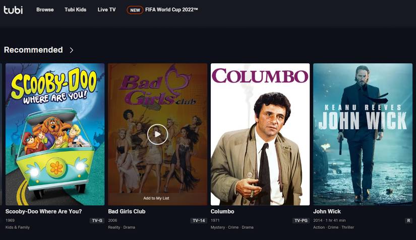 Tubi Website