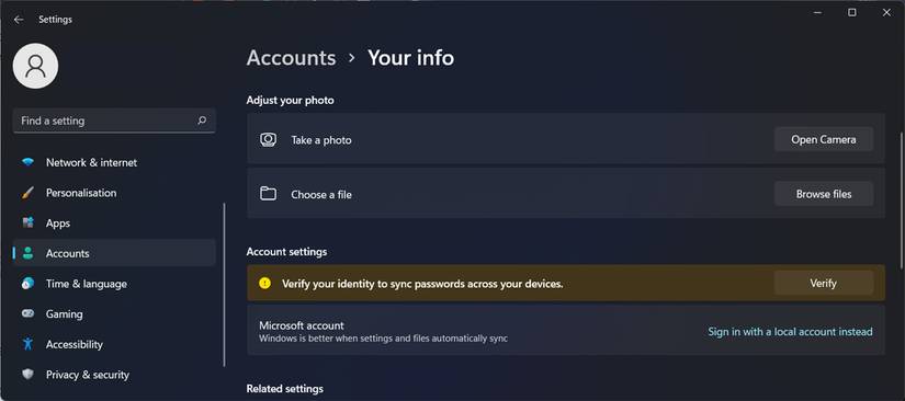 Verify Microsoft account