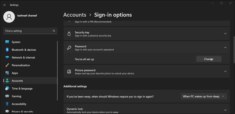 How to Change an Account Password in Windows 11