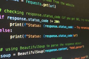 Python code on laptop screen