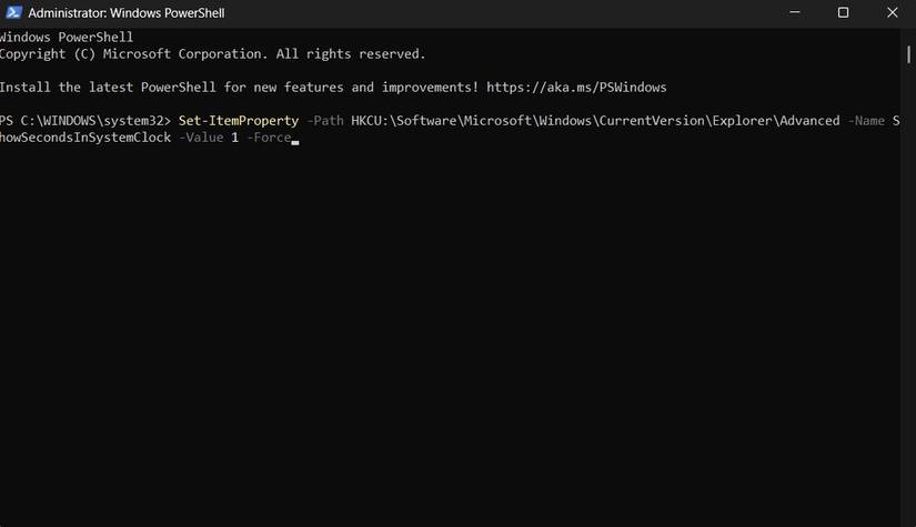 Command to Enable Seconds in PowerShell