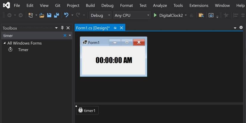 Winforms: Create a Digital Clock That Updates Every Second