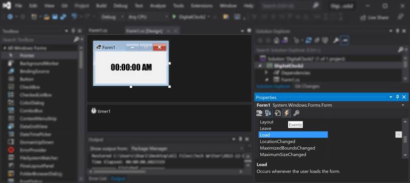 Winforms: Create a Digital Clock That Updates Every Second