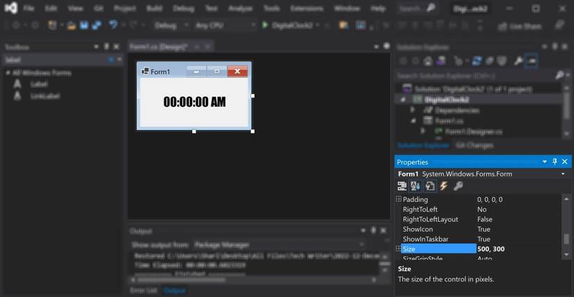 Winforms: Create a Digital Clock That Updates Every Second