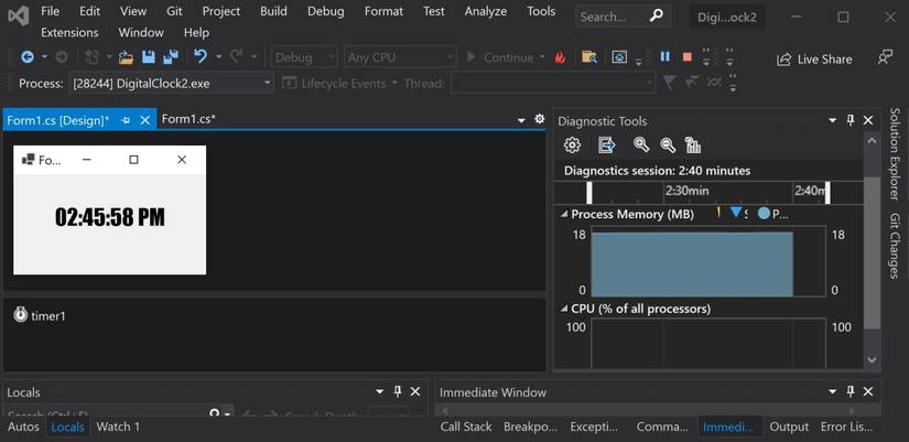 Winforms: Create a Digital Clock That Updates Every Second