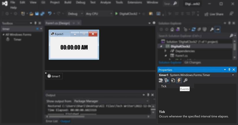 Winforms: Create a Digital Clock That Updates Every Second