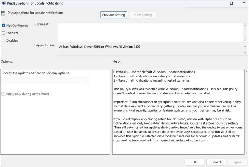 How to Disable Update Notifications on Windows