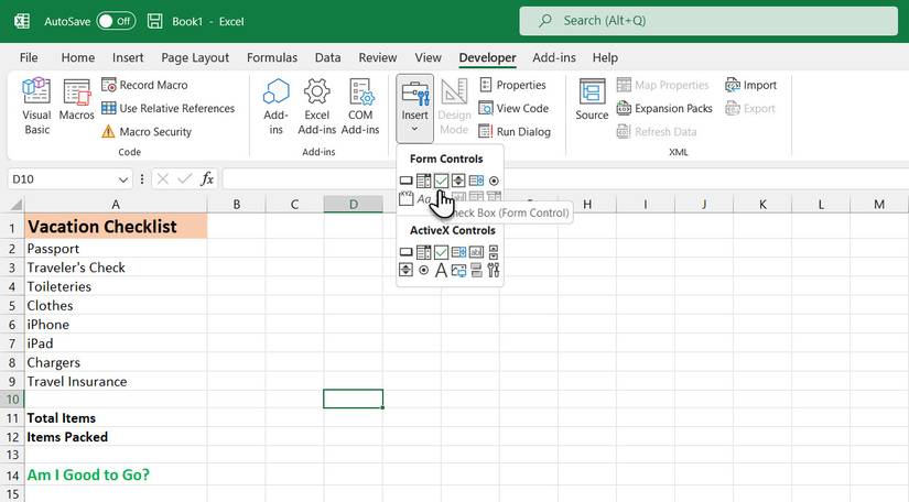 How to Create a Checklist in Microsoft Excel