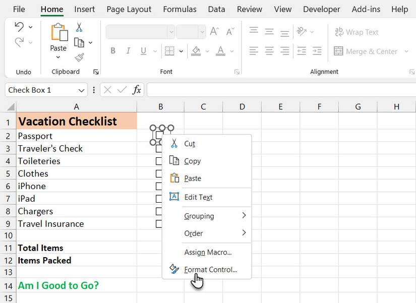 How to Create a Checklist in Microsoft Excel