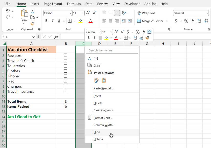 How to Create a Checklist in Microsoft Excel