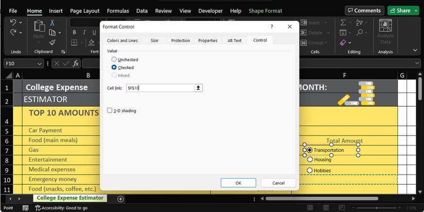 How to Insert and Customize a Radio Button in Excel