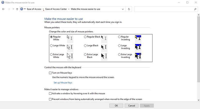 make the mouse easier to use