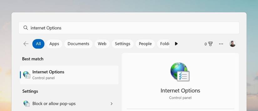 How to Open the Internet Options in Windows 11