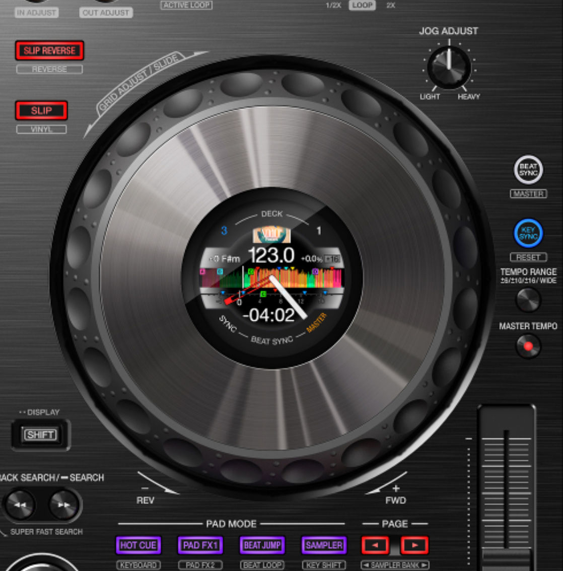 عکسی نزدیک از یک چرخ دویدن پایونیر DJ DDJ 800