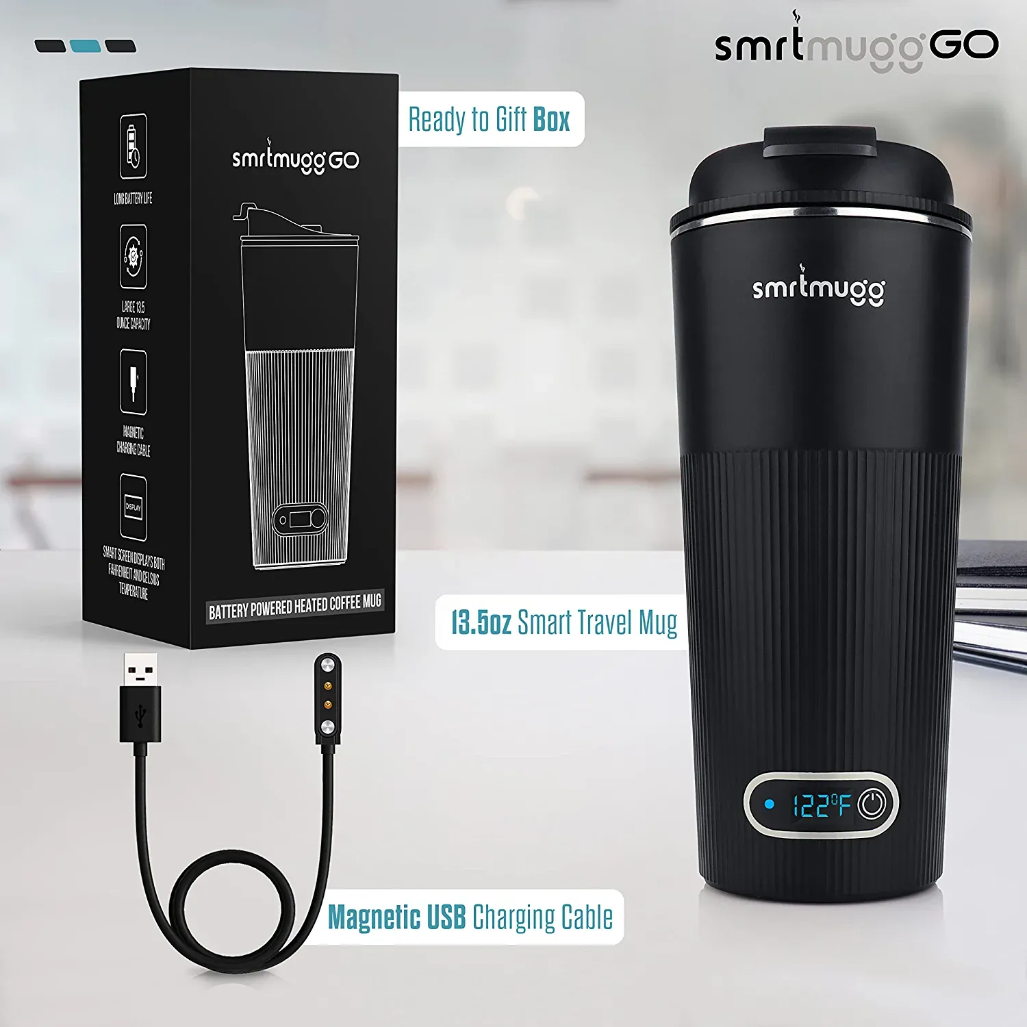 SmrtMugg Go Heated Coffee Mug Features