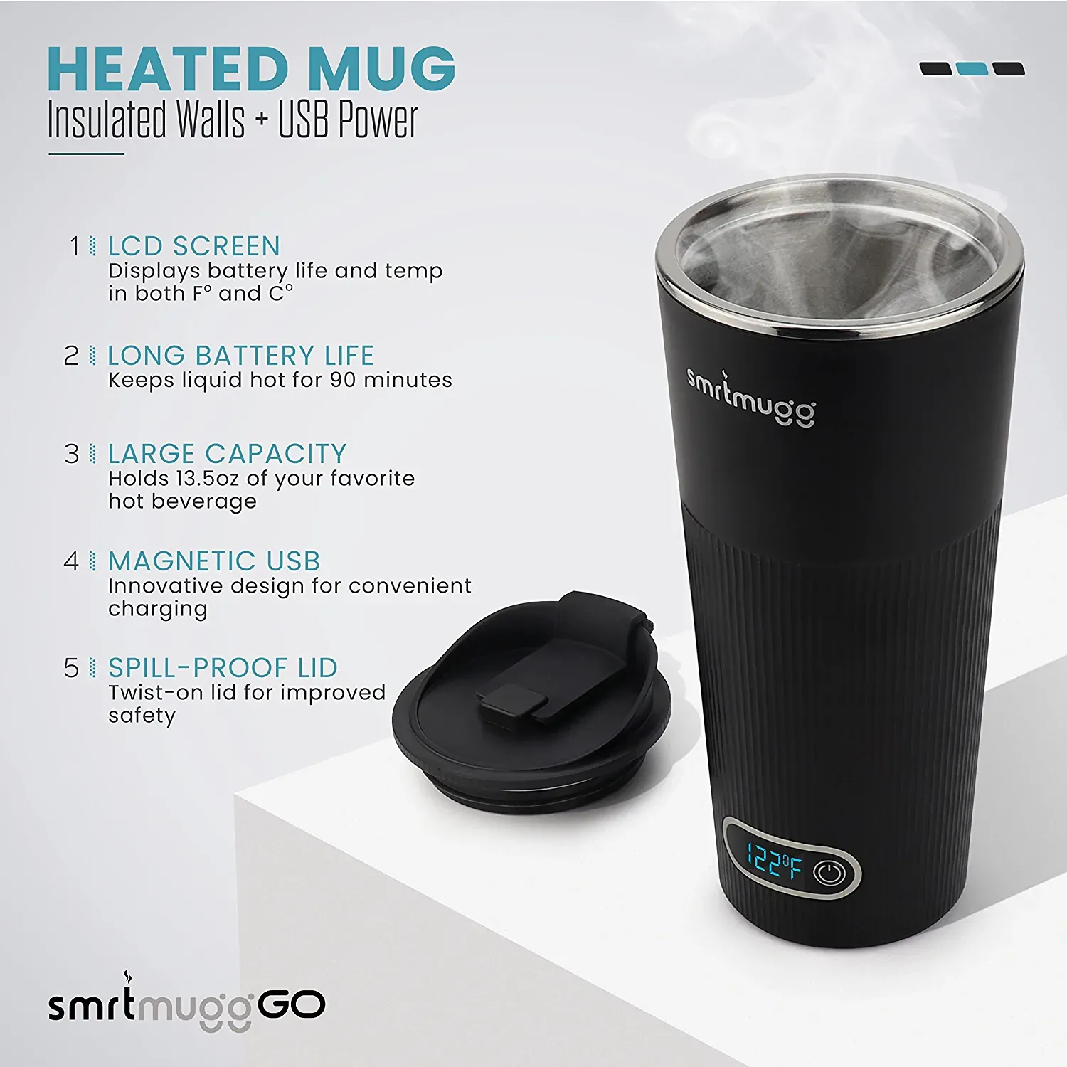 SmrtMugg Go Heated Coffee Mug Gift