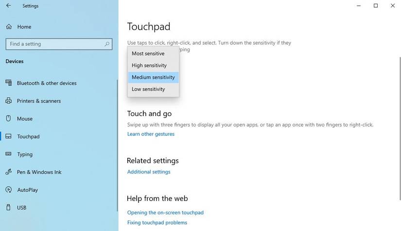 touchpad settings 