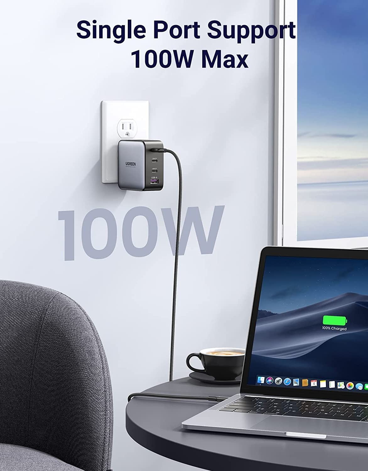 شارژر دیواری Ugreen Nexode 100W USB-C-2