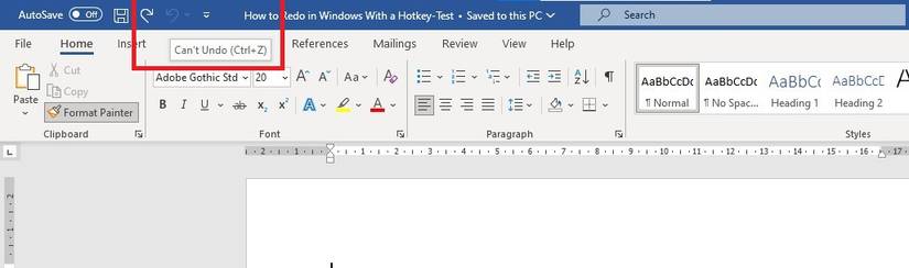 Control Redo How to Redo on Windows With a Hotkey