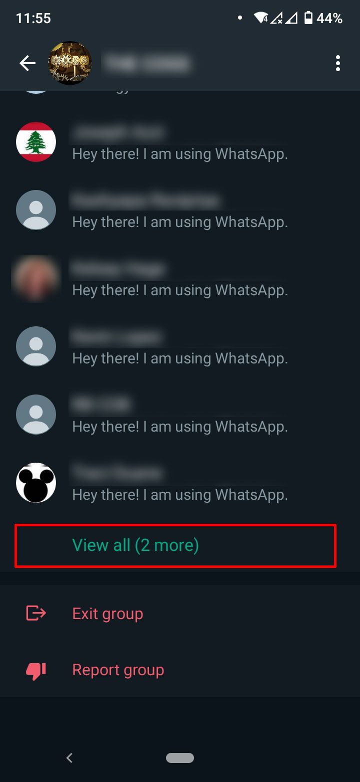 Liste des participants à un groupe WhatsApp