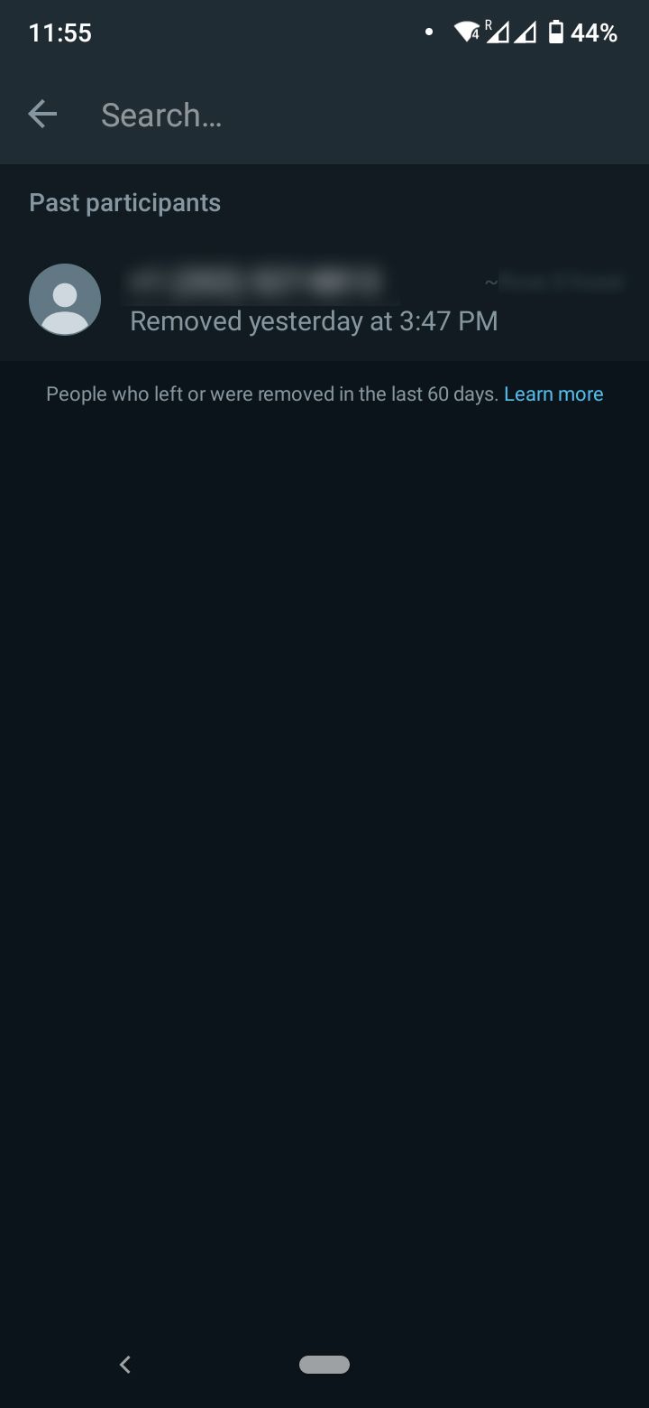 Liste des anciens participants à un groupe WhatsApp