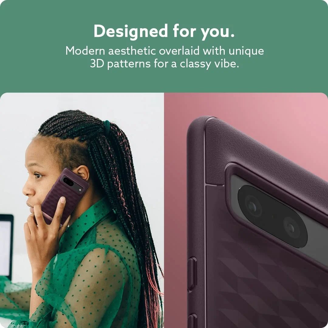 a person wielding a google pixel 7 fitted with a caseology parallax case