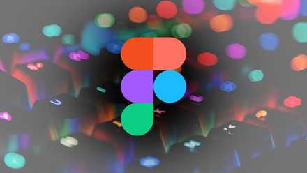 Colored keyboard background with Figma logo.