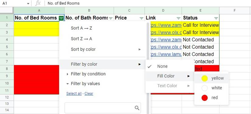 How to Sort and Filter by Color in Google Sheets