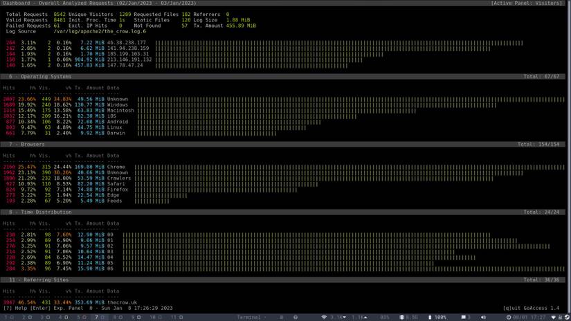 Easily Analyse Your Website Traffic From the Linux Terminal With GoAccess