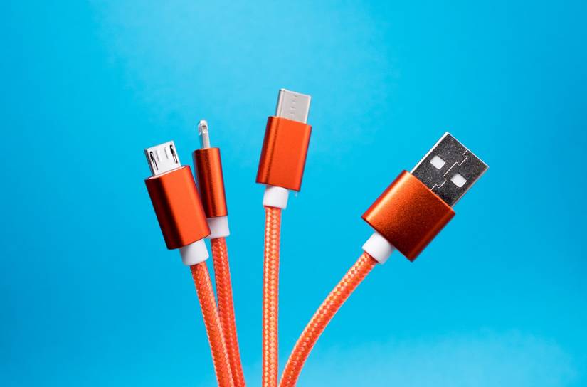 Orange USB cables